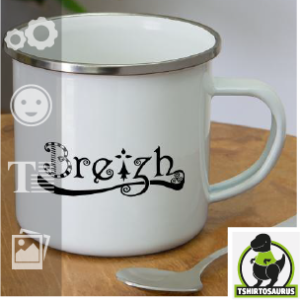 Mug Breizh et décoration celtique, triskel et hermine, à personnaliser soi-même.