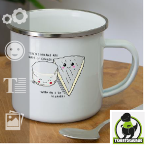 Mug citation, sweet dreams are made of cheese, fromages mignons kawaii qui dialoguent.