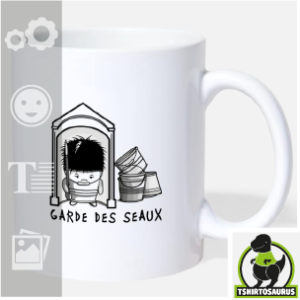 Mug rigolo garde des seaux, calembour avec des seaux kawaii à personnaliser et imprimer en ligne.