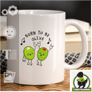 Mug humour, citation born to be olive, et olives. Imprimez-le avec Spreadshirt.