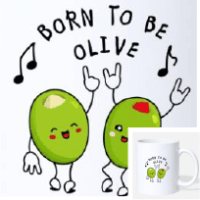 Mug personnalisé born to be olive rigolo, citation personnalisable à imprimer en ligne.