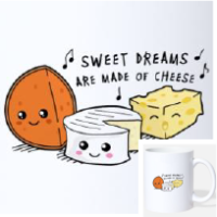 Mug personnalisé framage et citations drôles, sweet dreams are made of cheese.