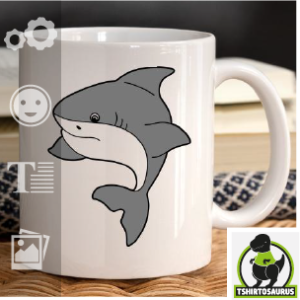 Mug requin à personnaliser, changez les couleurs et imprimez-le en ligne.