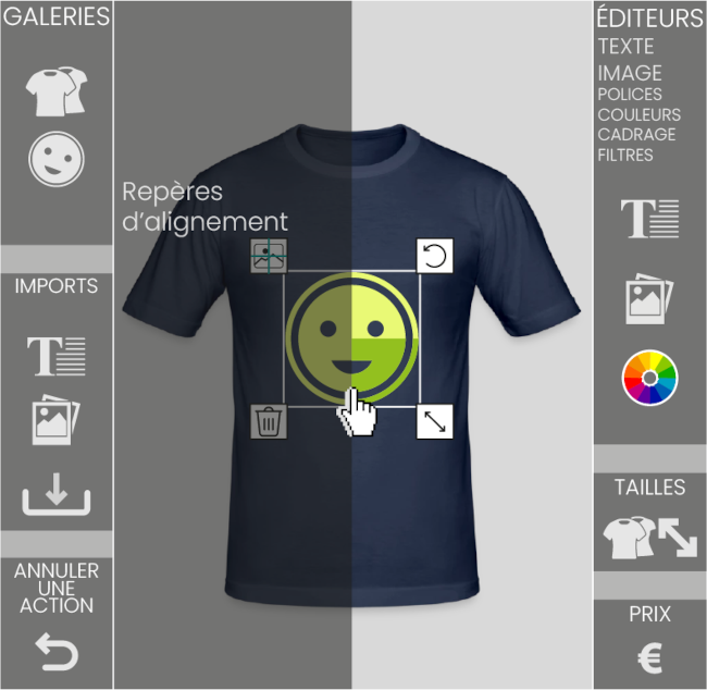Outil de personnalisation Spreadshirt : mode d'emploi du designer, comment personnaliser un t-shirt, cadeau