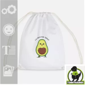 Sac avocat rigolo personnalisé, avocat qui attend des jumeaux, avec un noyau double formant un cœur rebondi.