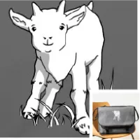 Sac personnalisé à bandoulière avec une chèvre mignonne aux couleurs modifiables dans le designer Spreadshirt.