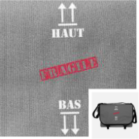 Sac à bandoulière à personnaliser soi-même : sac haut bas fragile à flèches et design stencil.