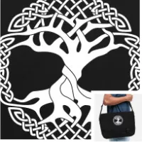 Sac viking arbre de vie, sac bandoulière personnalisé avec l'arbre monde de la mythologie nordique, Yggdrasil.