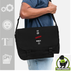 Sac à bandoulière up down fragile à personnaliser, design humour élégant, impression Spreadshirt.