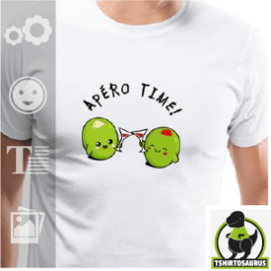 Tee-shirt personnalisable Apéro Time : Un design rigolo et une personnalisation facile avec Spreadshirt.