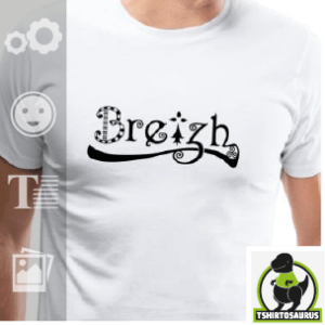 Tee-shirt Breizh avec triskel et hermine qui forme le i, t-shirt Bretagne.