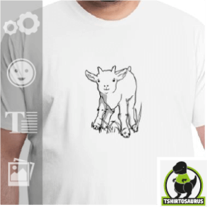 Tee shirt Chèvre Rigolote personnalisable. Ajoutez un message personnel pour créer un t-shirt perso ou un cadeau inoubliable.