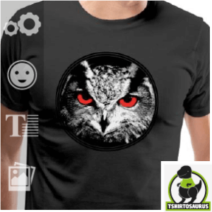 T-shirt hibou, avec un portrait de rapace élégant. Personnaliser un t-shirt hibou original.
