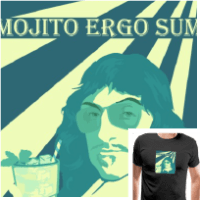 T-shirt pour l'apéro : Personnalisez votre t-shirt avec un design mojito ergo sum rigolo.