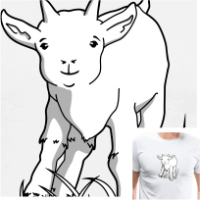 Tee-shirt animal rigolo - Créez un look unique avec ce tee-shirt chèvre personnalisable.