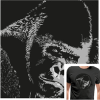 Créez votre propre t-shirt Animal en personnalisant le gorille, la couleur et le modèle du t-shirt.