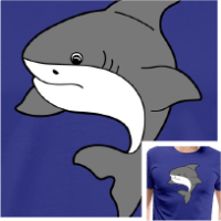 Tee-shirt personnalisé, requin rigolo kawaii, changez les couleurs.