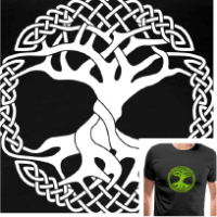 Tee-shirt personnalisé Yggdrasil, l'arbre de vie viking, article Spreadshirt.