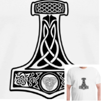 Tee-shirt personnalisé Viking,  marteau de Thor, tee-shirt homme.