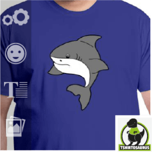Tee-shirt requin mignon et rigolo 3 couleurs personnalisable.