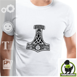 Tee-shirt homme personnalisé Viking, Marteau de Thor, tee-shirt confortable.