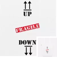 Tote bag personnalisé up down fragile, motif déménagement et fausse signalisation sur tote classique, impression Spreadshirt.