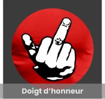 Imprimer un cadeau doigt d'honneur ou un accessoire fuck you personnalisé avec un dessin de doigt stylisé stylé.
