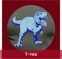 Imprimer un cadeau t-rex personnalisé, mug, sac, t-shirt dinosaure en ligne, avec les dessins de Tshirtosaurus et l'outil de personnalisation Spreadshirt.