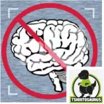 Cerveau barré, dessin de cerveau dans un symbole interdiction, motif humour à imprimer sur t-shirt ou accessoire.