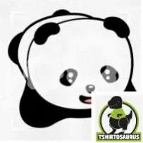 Panda rieur mignon dessiné en 3 couleurs. Le panda est couché sur le ventre. Motif personnalisable à imprimer en ligne.
