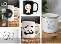 Mug animal à personnaliser en ligne, créer un mug mignon animal de compagnie ou animal sauvage.