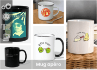 Mug apéro, mugs humoristique et citations pour l'apéro à personnaliser en ligne.