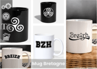 Mug Bretagne, créez le vôtre. Mug Breton personnalisé à imprimer en ligne, triskel, Breizh, BZH.