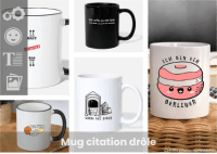 Mug citation drôle à personnaliser en ligne. Mug Berliner, mug les cons, illustration drôle ou texte manuscrit.