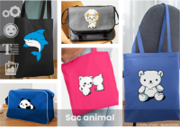 Personnaliser un sac animal original, sac bandoulière, sac de courses, cabas ou tote bag avec un dessin d'animal ou photo perso.