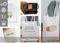 Sac citation, créez le vôtre : sac rigolo, citation drôle, devise sérieuse ou revendication politique, personnalisez votre sac en ligne.