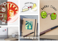 Sticker apéro personnalisé à coller un peu partout pour célébrer la fête et l'heure de l'apéro.