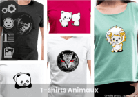 T-shirt animal, personnalisez votre t-shirt rigolo avec un chat, panda, gorille ou requin