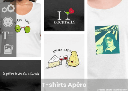 T-shirt apéro, pour boire des coups. Designs à boire rigolos, pour apéro et soirées.