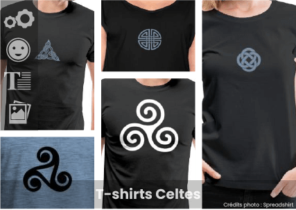 T-shirt celte personnalisable. Créez votre t-shirt celtique, personnalisez un noeud celte et choisissez la couleur.