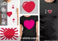 Personnaliser votre t-shirt cœur + mon texte ou votre t-shirt cœur décoratif avec Spreadshirt : modèles et dessins de cœurs personnalisables.