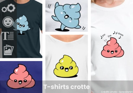 T-shirt crotte : personnalisez le vôtre avec un motif crotte rigolo, changez les couleurs, ajoutez du texte. T-shirts Spreadshirt.
