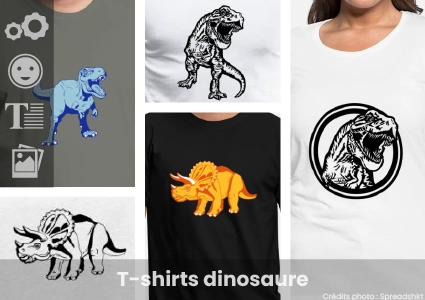 T-shirt dinosaure à personnaliser : customisez et imprimez un t-shirt t-rex, triceratops ou jurassique avec Spreadshirt.