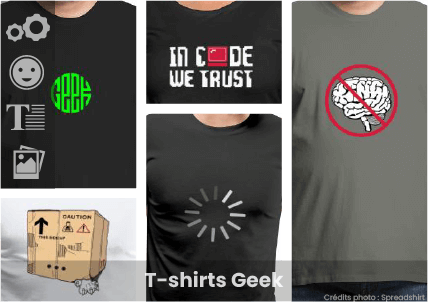 T-shirt geek, humour geek et blagues nerd, informatique etc. à personnaliser et imprimer.