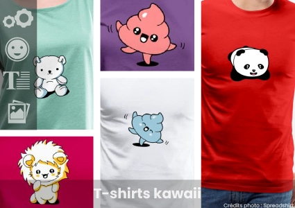 T-shirt kawaii original à créer en ligne, dessins mignons en style kawaii japonais, et t-shirts Spreadshirt personnalisables.