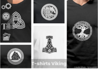 T-shirt viking, motif Yggdrasil à imprimer sur t-shirt personnalisé, marteau de Thor, triquetra.