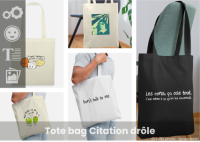 Tote bag citation drôle à créer en ligne, personnalisez et imprimez le vôtre avec Spreadshirt.