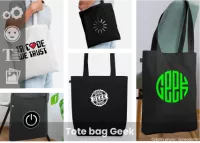 Tote bag geek personnalisé et imprimé avec Spreadshirt : personnalisez un motif, sélectionnez la couleur et imprimez le vôtre en ligne.