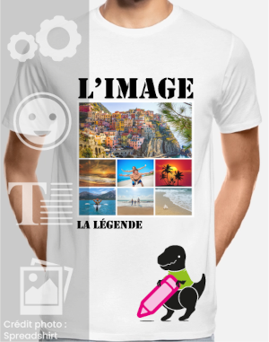 Comment imprimer un montage photo en grille sur un t-shirt, exemple de rendu.